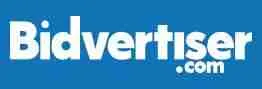 The image displays the logo of "Bidvertiser" against a blue background, suggesting it is likely associated with an online advertising network or platform.